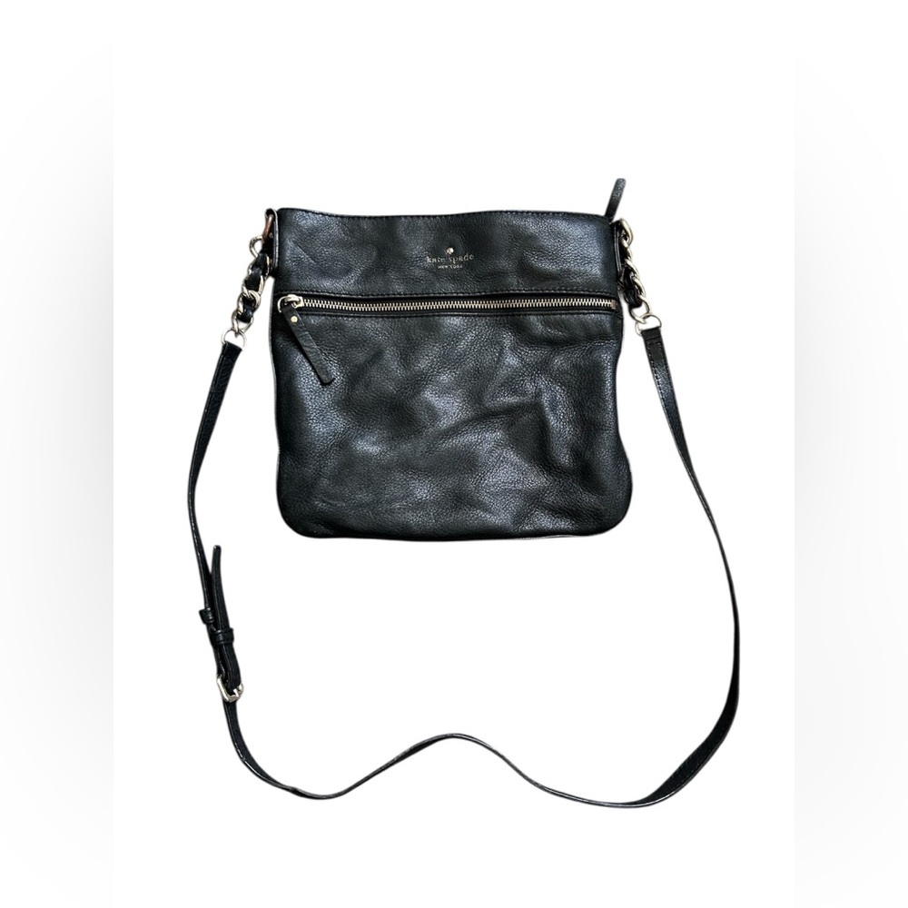 Kate Spade pre-loved black leather crossbody purse